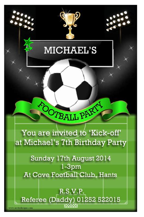 Football Themed Invitation Cards