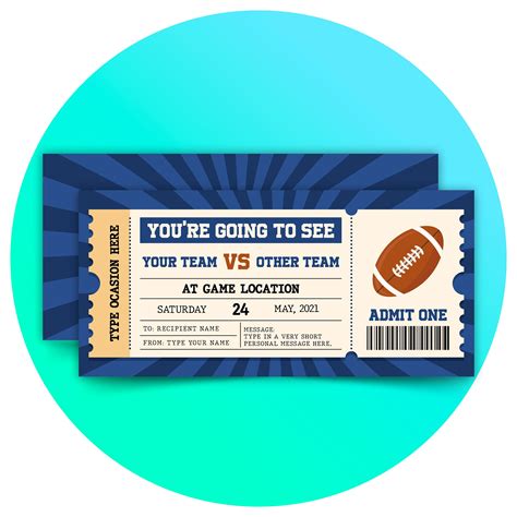 Football Ticket Designs