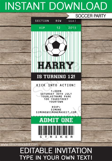 Football Ticket Invitations