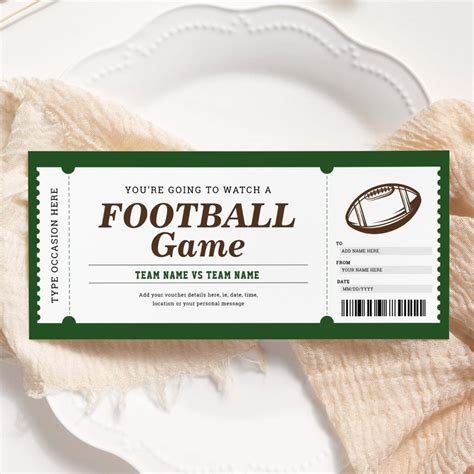 Football Ticket Printables