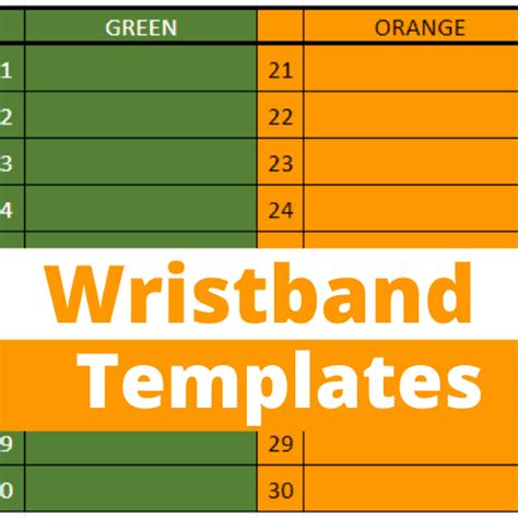 Football Wristband Template in Excel