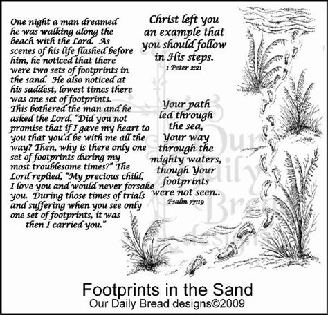 Footprints in the Sand Coloring Page