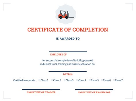 Forklift Certification Template Download