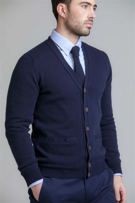 Formal Navy Cardigan Sweater