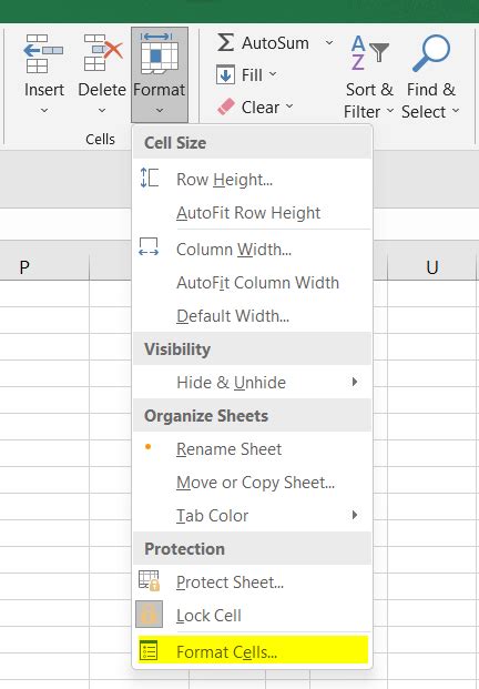 Format Cells Dialog for Center Across Selection