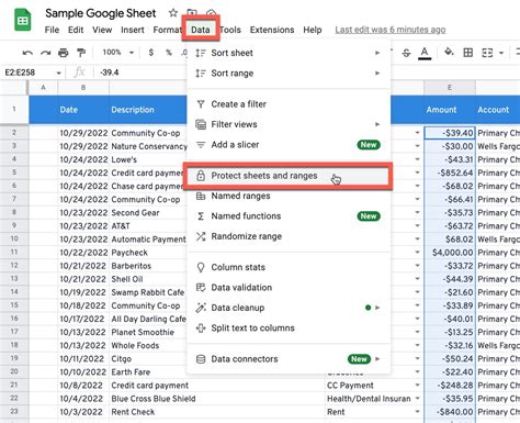 Format Cells Lock Option