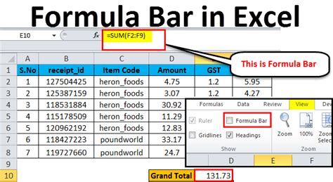 Formula Bar Excel