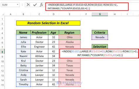 Formulas for Achieving Random Selection in Google Sheets