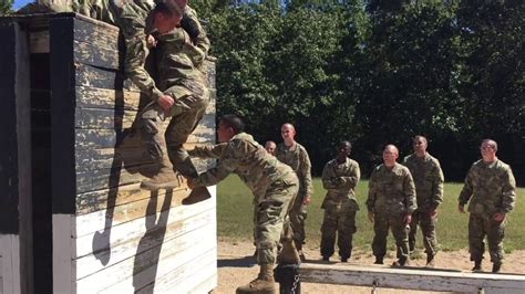 Recruits in uniform during BCT training