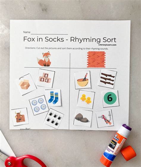 Fox in Socks Rhyming Bingo