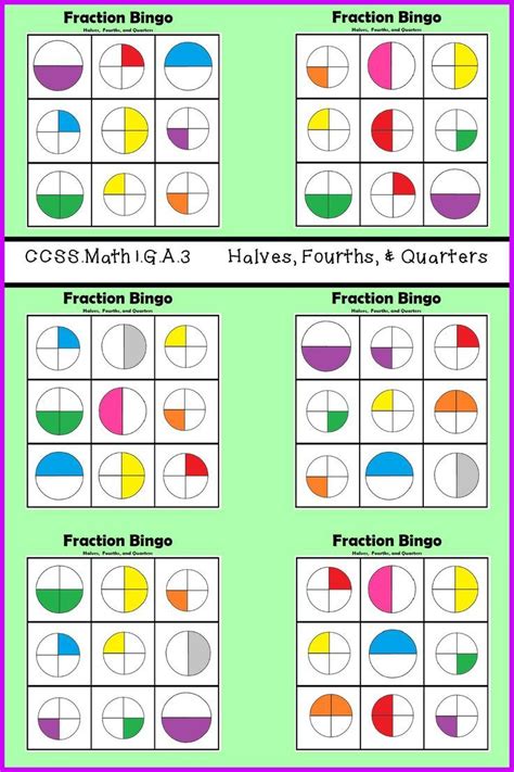 Fraction Bingo Worksheet