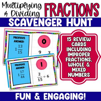 Fraction Scavenger Hunt Worksheet