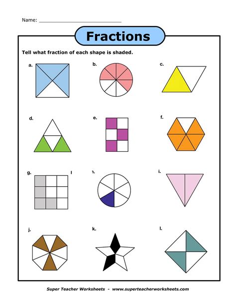 Fraction Worksheets for Kids