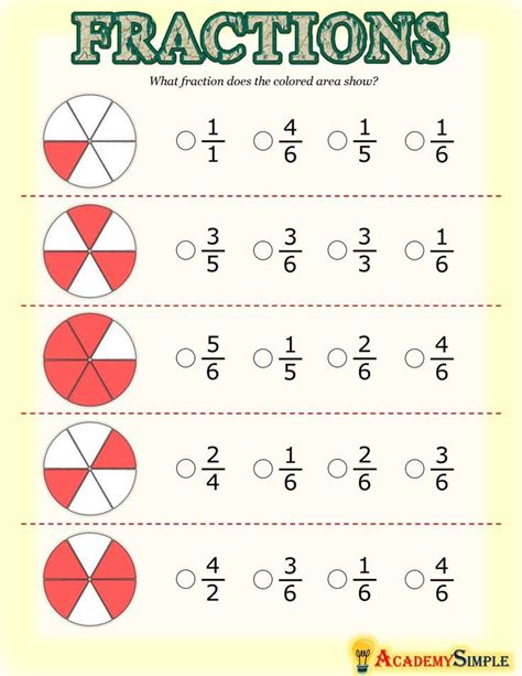 Fraction Worksheets for Kids