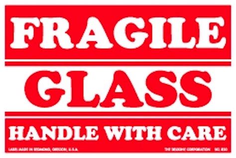 Fragile Glass Label