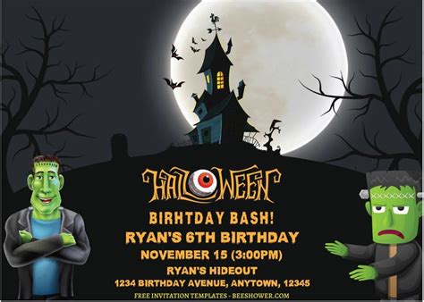 Frankenstein Invitation Template