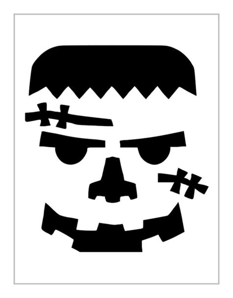 Frankenstein Pumpkin Carving Template 1