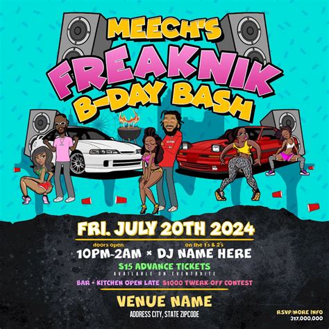 Freaknik Party Invitation Templates