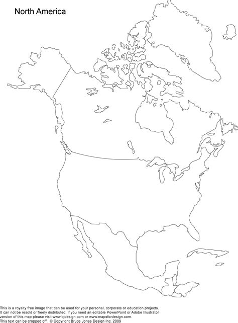 Free Blank North America Map Printable