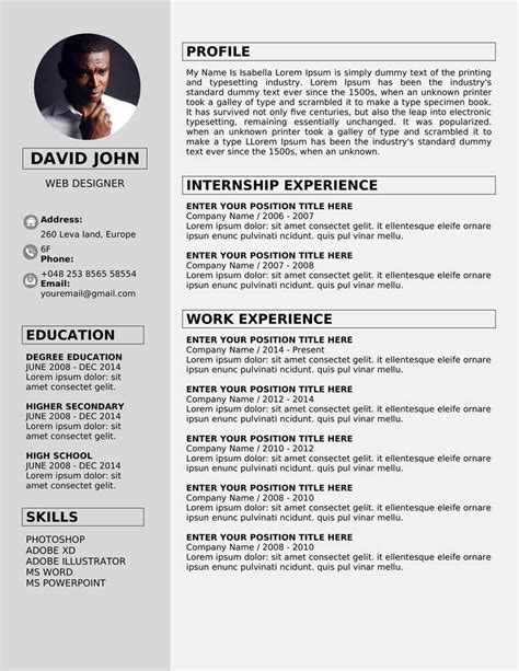 Free CV Templates For Word