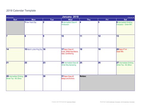 Free Calendar Template for Microsoft Word