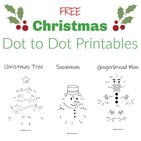 Free Christmas Dot to Dots Printables Resources