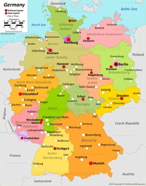 Free Germany Map Printable