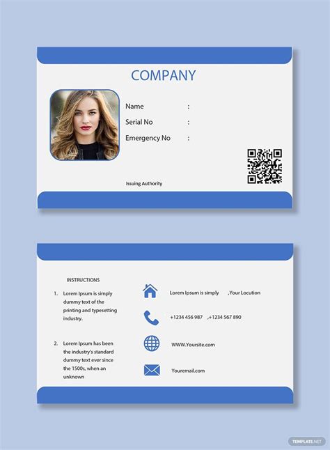 Free ID Card Template Word Download