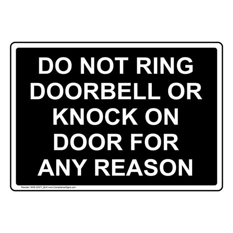 Free No Doorbell Ringing Sign Template