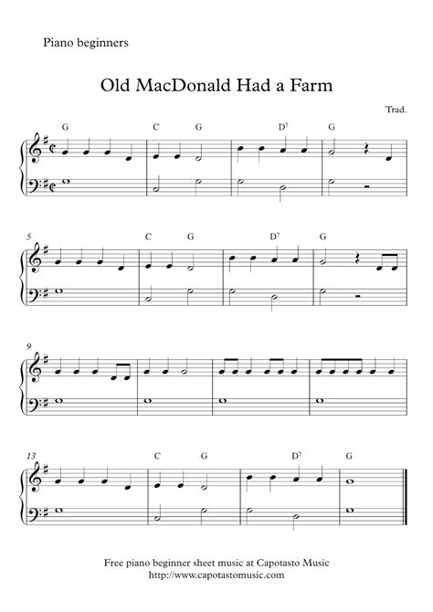 Free Piano Sheet Music For Beginners PDF