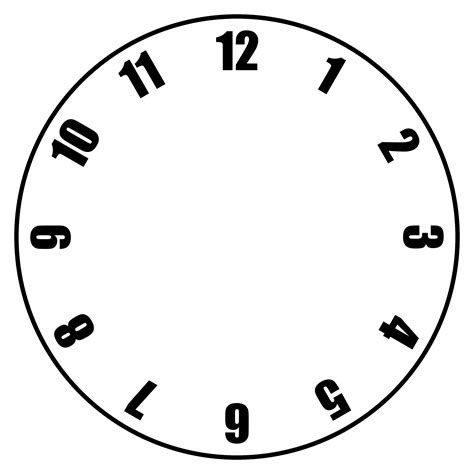 Free Printable Clock Face With Hands Templates