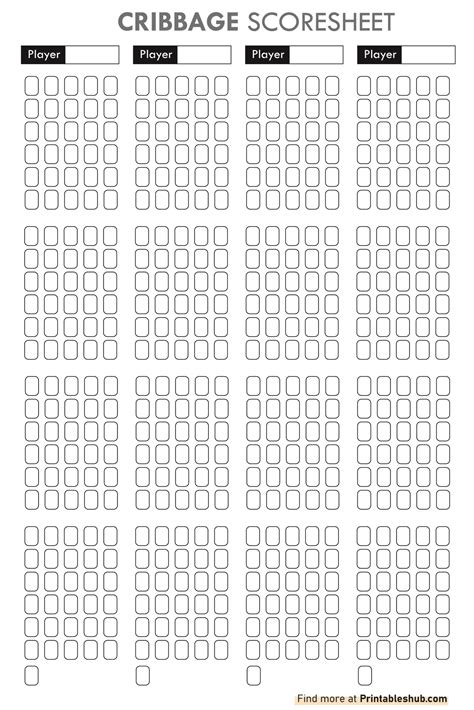 Free Printable Cribbage Score Sheets