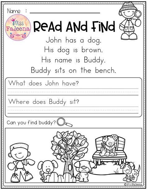 Free Printable Kindergarten Reading Worksheets and Activities