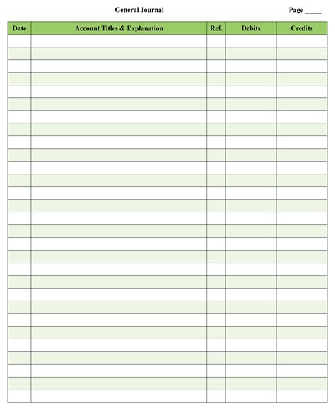 A screenshot of the free printable ledger sheets