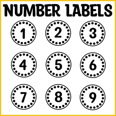 Free Printable Number Labels