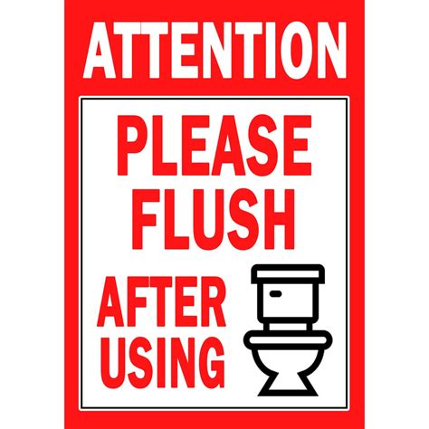 Free Printable Please Flush Toilet Sign Template 1