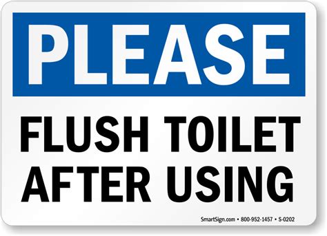 Free Printable Please Flush Toilet Sign Template Benefits