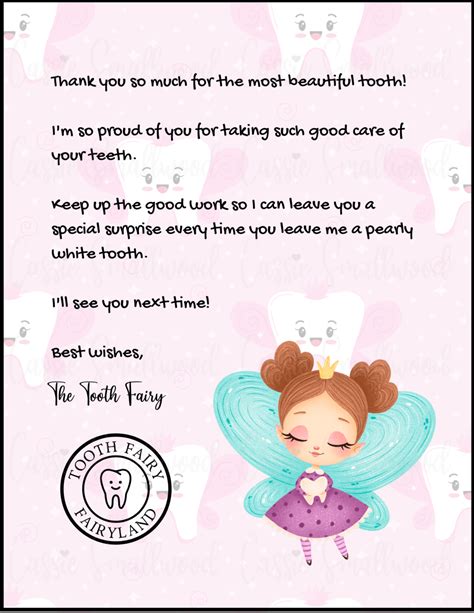 Free Printable Tooth Fairy Letter Templates