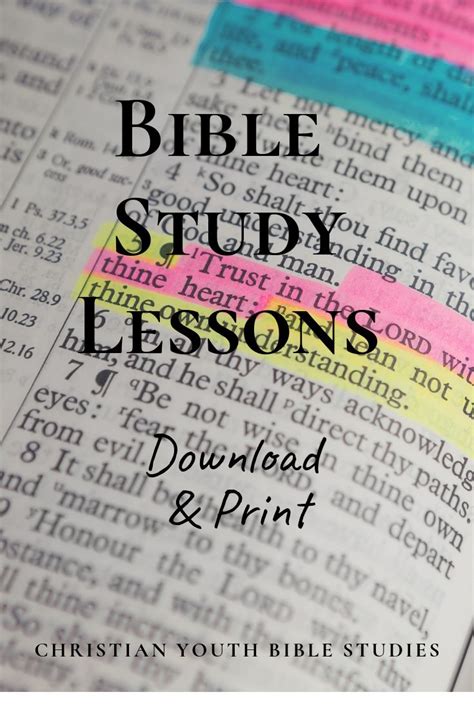 Free Printable Youth Bible Study Lessons Image 1