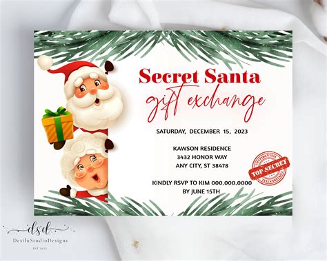 Free Secret Santa Invitation Templates