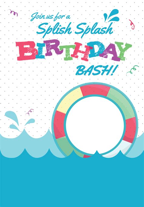 A selection of free Splish Splash birthday party invitation templates