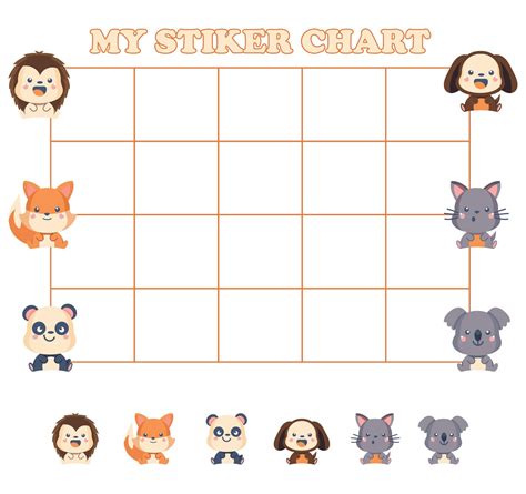 A free sticker chart for kids