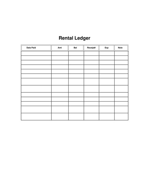 Free Tenant Ledger Template