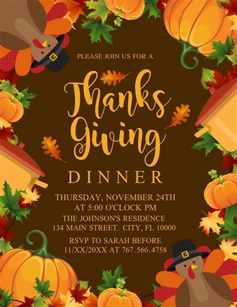 Free Thanksgiving Invitation Templates