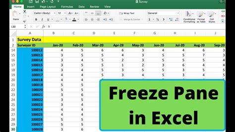 Freeze Panes Example 3