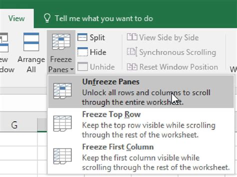 Freeze Panes Feature in Excel