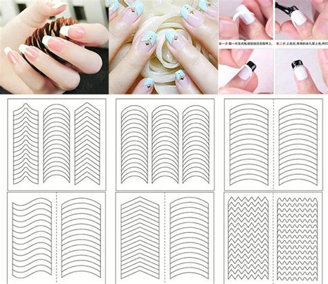 French tip nail template printable design 1