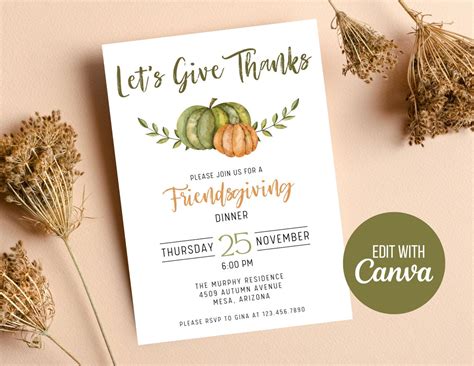 Friendsgiving Dinner Invitation