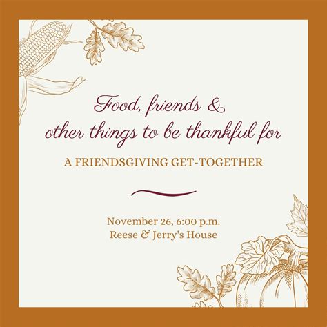 Friendsgiving Invitation Design Ideas