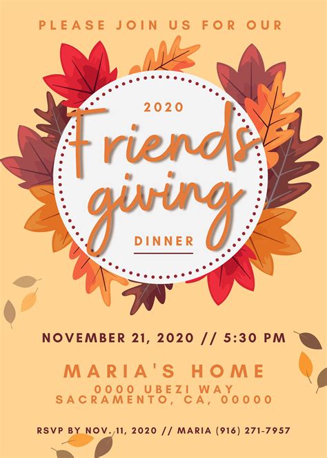 Free Examples of Friendsgiving Invitations